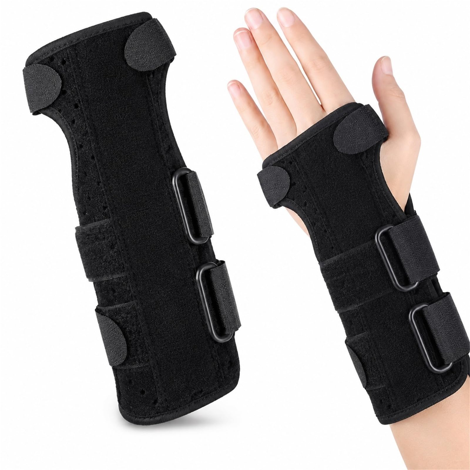 Muñequera Túnel Carpiano Soporte Nocturno con Férula de Metal Estabilizadora Alivio del Dolor para Tendinitis Artritis Esguinces y Quistes Muñequera Ortopédica