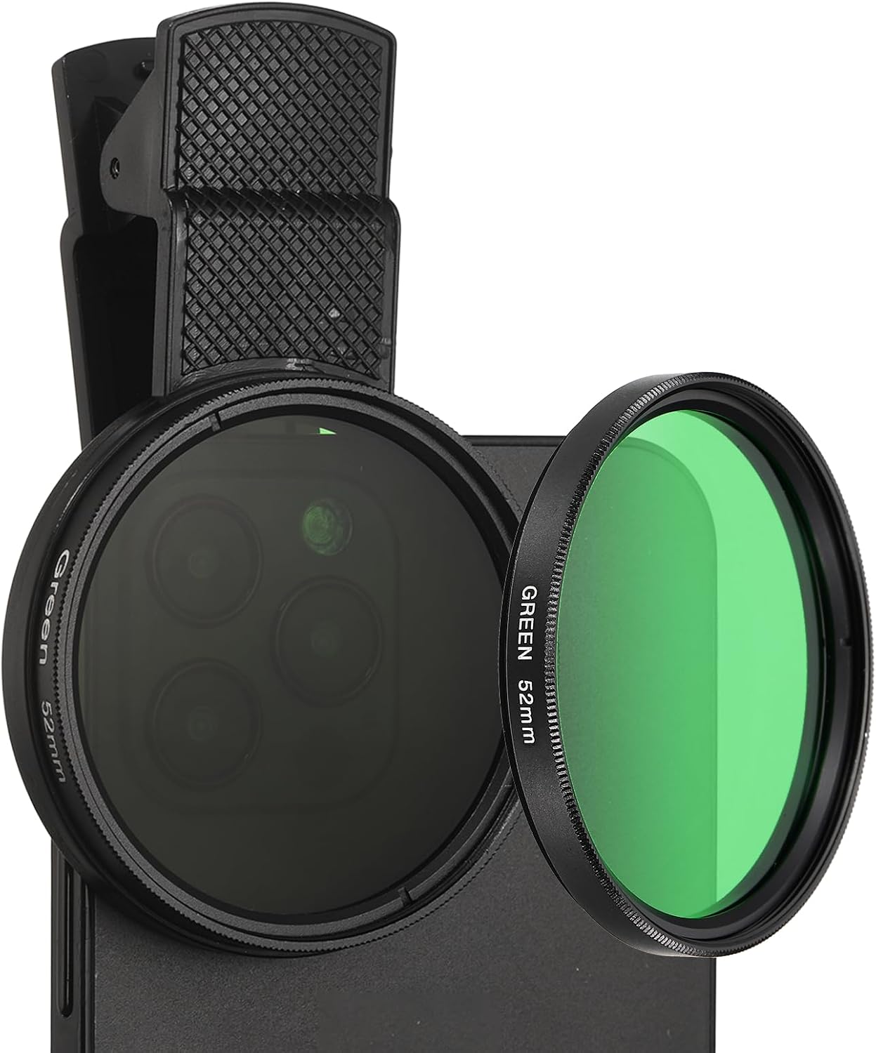 PATIKIL 52mm Phone Camera Lens, Clip-On Full Color Filter Circular Polarizing Lens for Most Smart Phones and DSLR Cameras, Green