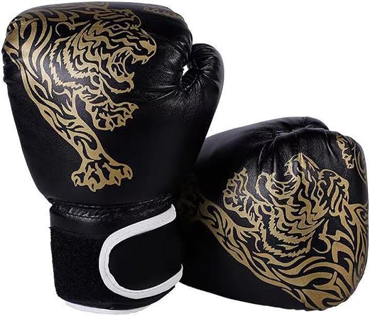 Hansber Mens Women Boys Tiger Printed Boxer Gloves Heavy Punching Bag Gloves MMA Muay Sparring Training Gloves