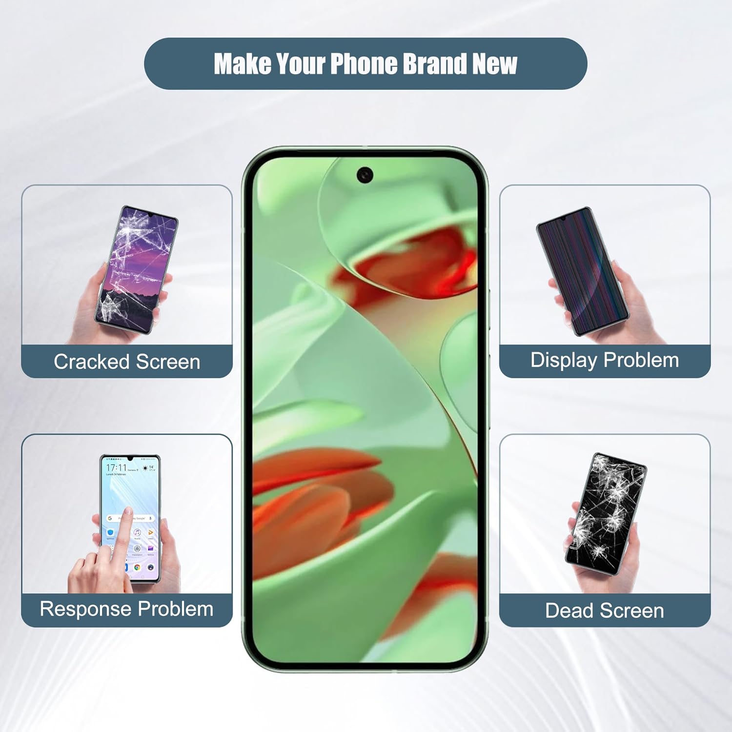 Replacement TFT Display Touch Screen Digitizer Assembly Compatible with Google Pixel 9 G2YBB GUR25 G1B60 6.3" with Tools