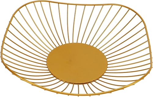 Miniatura 8 de Frutero de alambre de metal, cesta de frutas de alambre dorado, diseño de hoja de loto, cuenco de frutas para encimera de cocina, tazón de fruta de