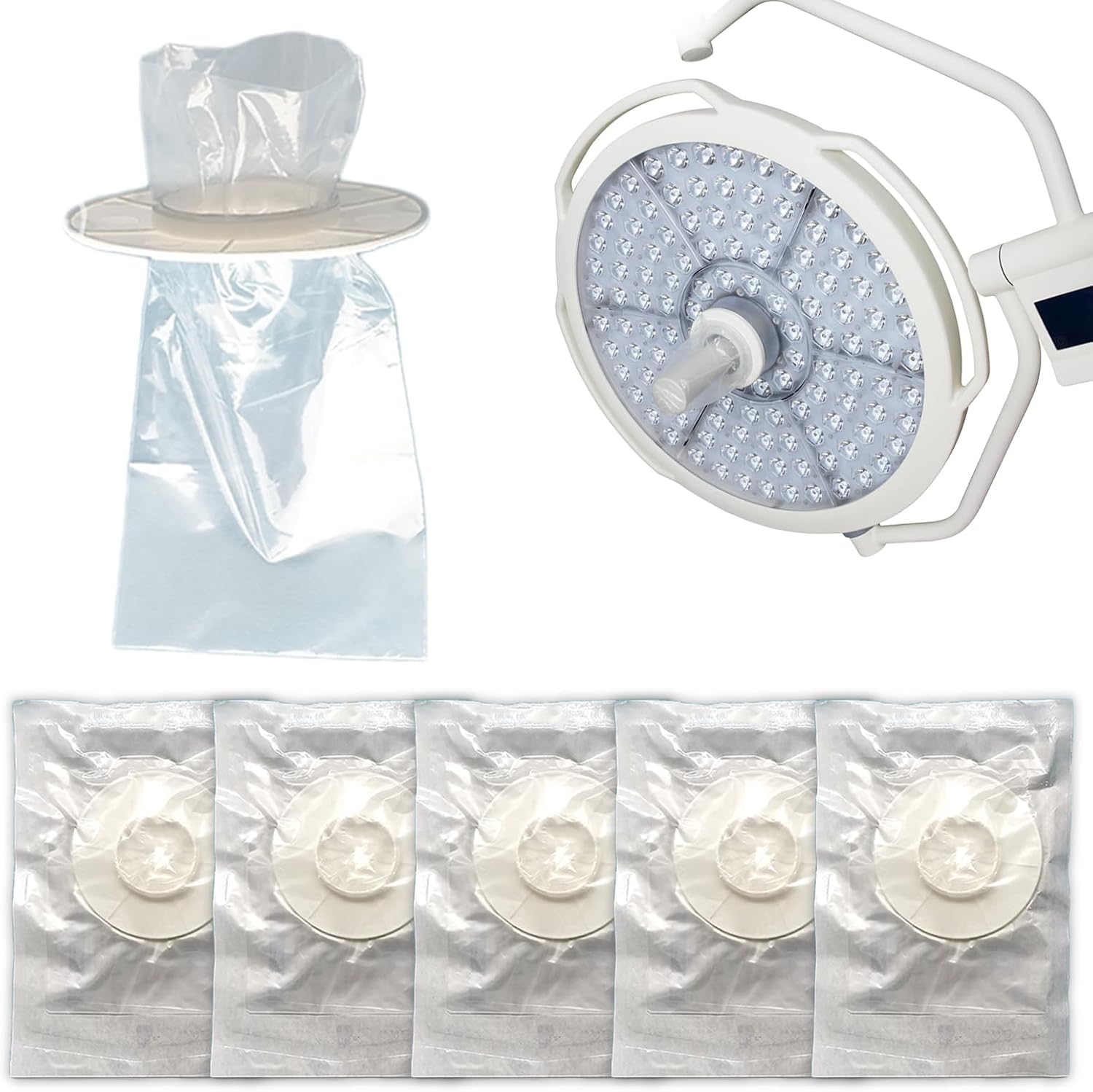 Shadowless Lamp Handle Cover Protector for Operating Room, Surgical Light Handle Sleeve for Clinic, Dental, Beauty Care, Disposable Sterile Individual Packaging, 5 PCS (B-5)