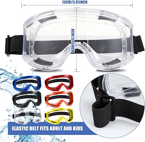 Miniatura 3 de 24 gafas de seguridad para niños, gafas de ciencia para adultos, gafas protectoras de laboratorio para el hogar, el aula y el trabajo (multicolor)