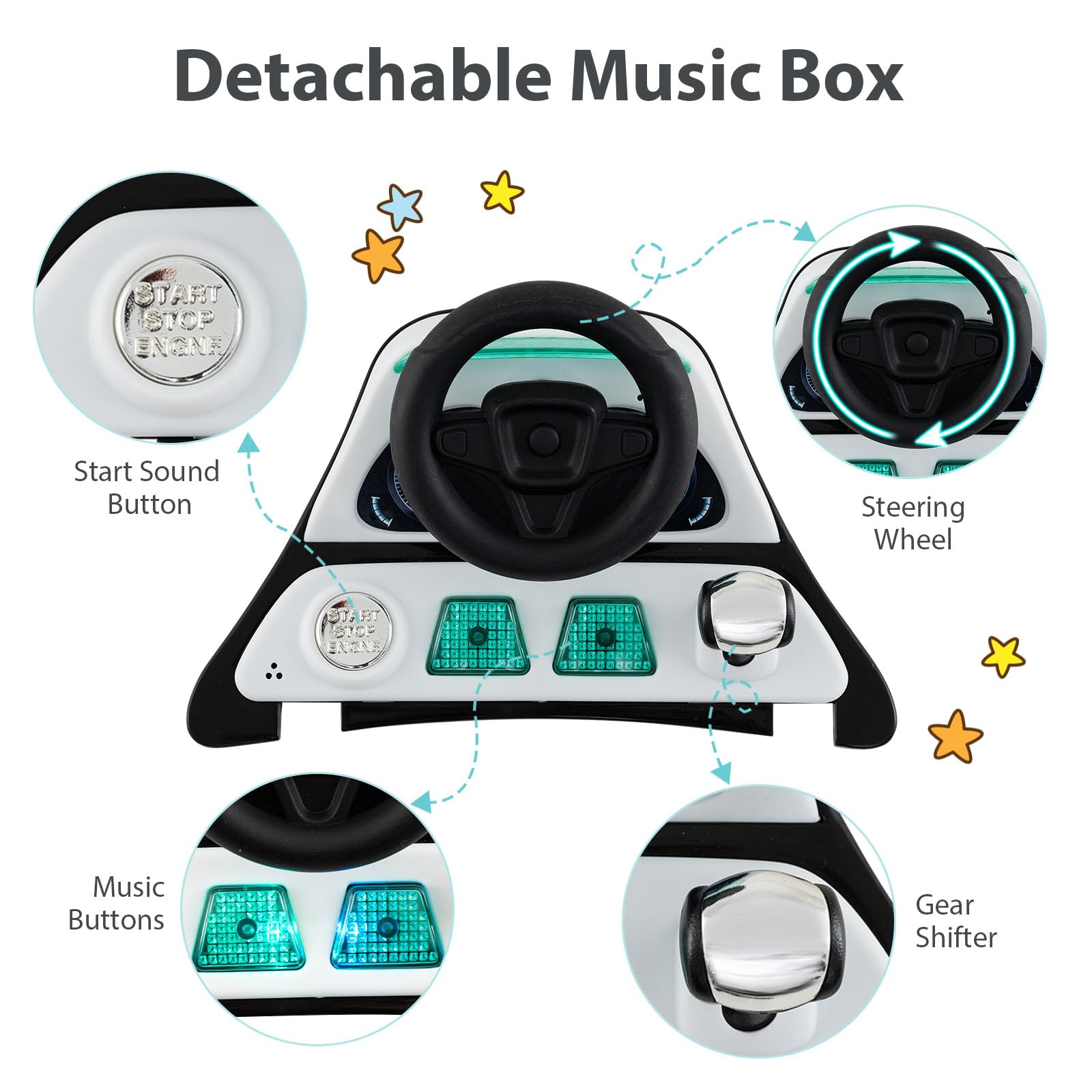 LIFEZEAL Girello per Neonati e Bambini 6-18Mesi, Primi Passi, Baby Walker, con Scatola Musicale, Vassoio per Mangiare, Ruote Silenziose, Altezza, Velocità Regolabili, Pieghevole, Trasformabile, Bianco