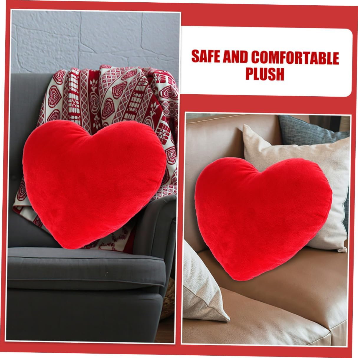 Plush Heart Shaped Throw Pillow Soft Decorative Bed Cushion for Sofa Couch Friendly Valentine S Day Cozy Plush Cushion for Living Bedroom Car Office Decor
