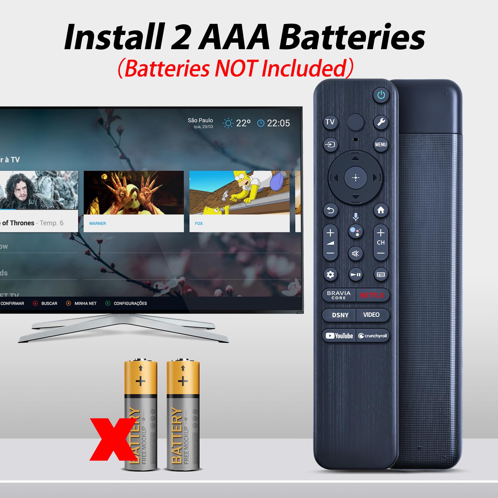 RMF-TX810U Telecomando per TV vocale Sony 2023 4K Bravia Smart TV, compatibile con XR-83A80L XR-85X90L XR-85X93L XR-85X95L XR-98X90L XR55A80CL