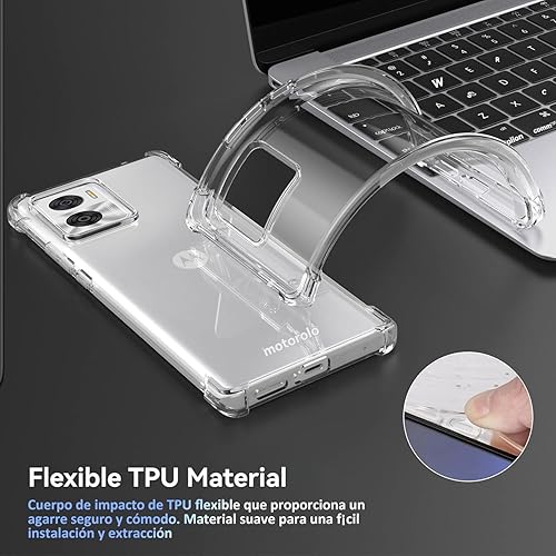Miniatura 3 de Funda para Motorola E22/Moto E22i Clear TPU Cuatro Esquinas Funda Protectora Transparente Suave Funda