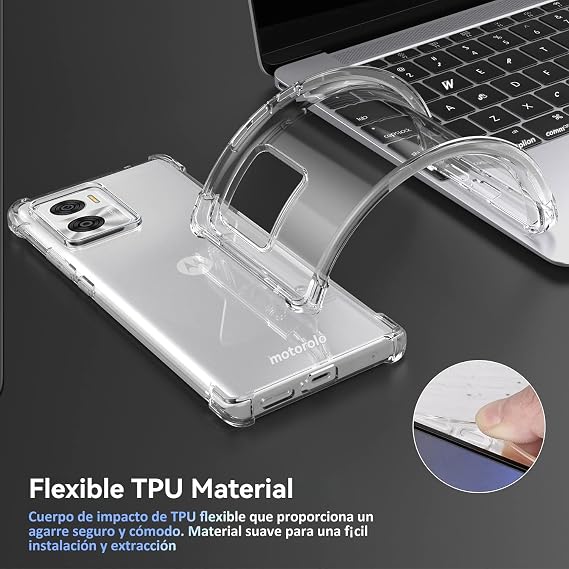 USTIYA Case for Motorola E22 / Moto E22i Clear TPU Four Corners Protective Cover Transparent Soft funda