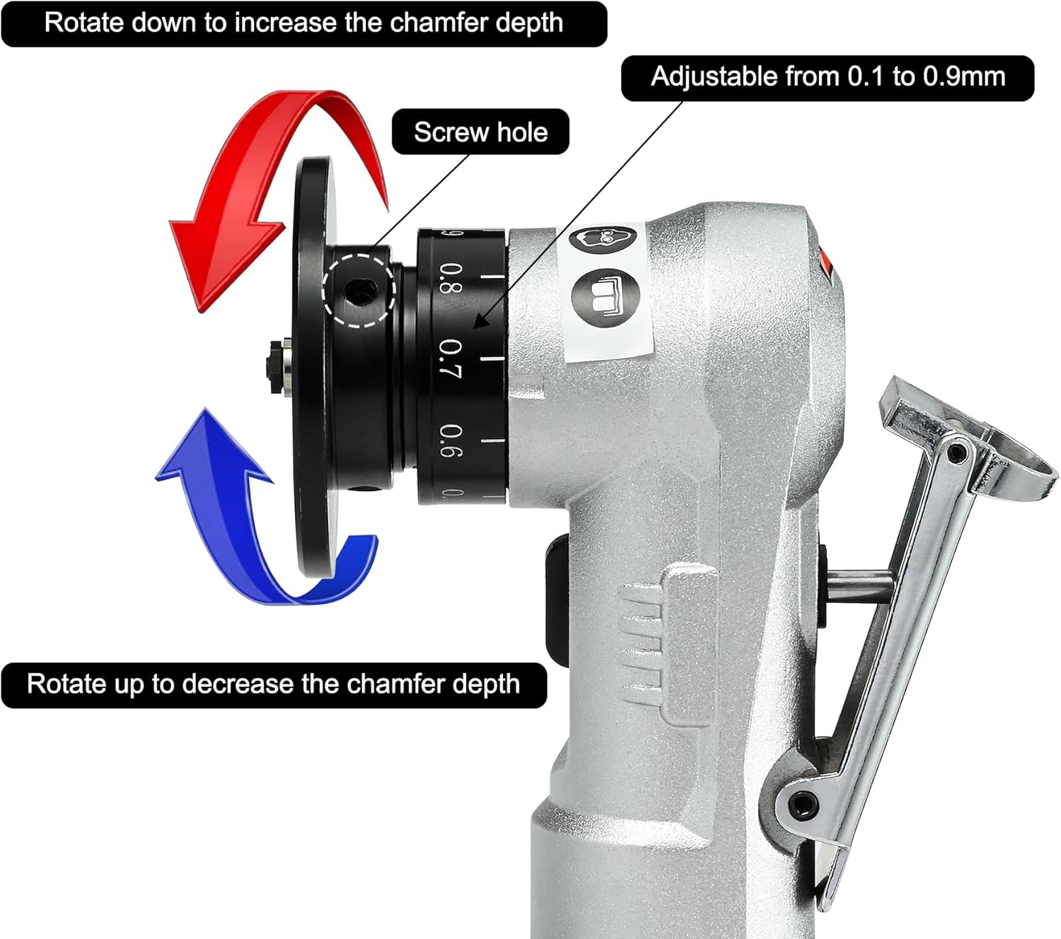 Mini Pneumatic chamfering machine Portable metal trimming machine 45 degree arc burr trimming machine
