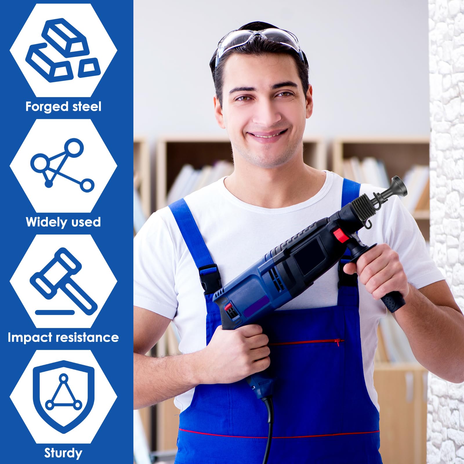 FALESOUL 5 Pcs Air Hammer Bits Set, Air Hammer Attachments Air Chisel Bits Air Hammer Bits for 150/190/250 Air Hammer Chipping Bits Set for The Formation of Metal Plates, Rivets, tire Repair