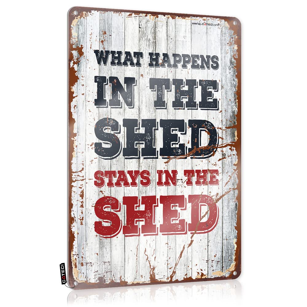 COTECIFunny Metal Signs What Happens in The Hot Tub Stays in The Hot Tub Wall Decor 16x12 in