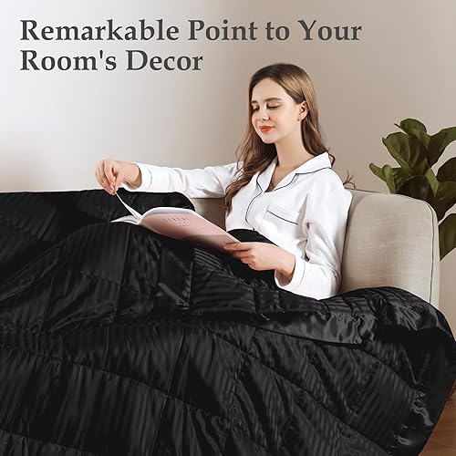 Miniatura 7 de downluxe - Edredón pesado, tamaño King. Edredones de 18 libras, para adultos, con abalorios de cristal. Edredón pesado, con ribete satinado (90 x