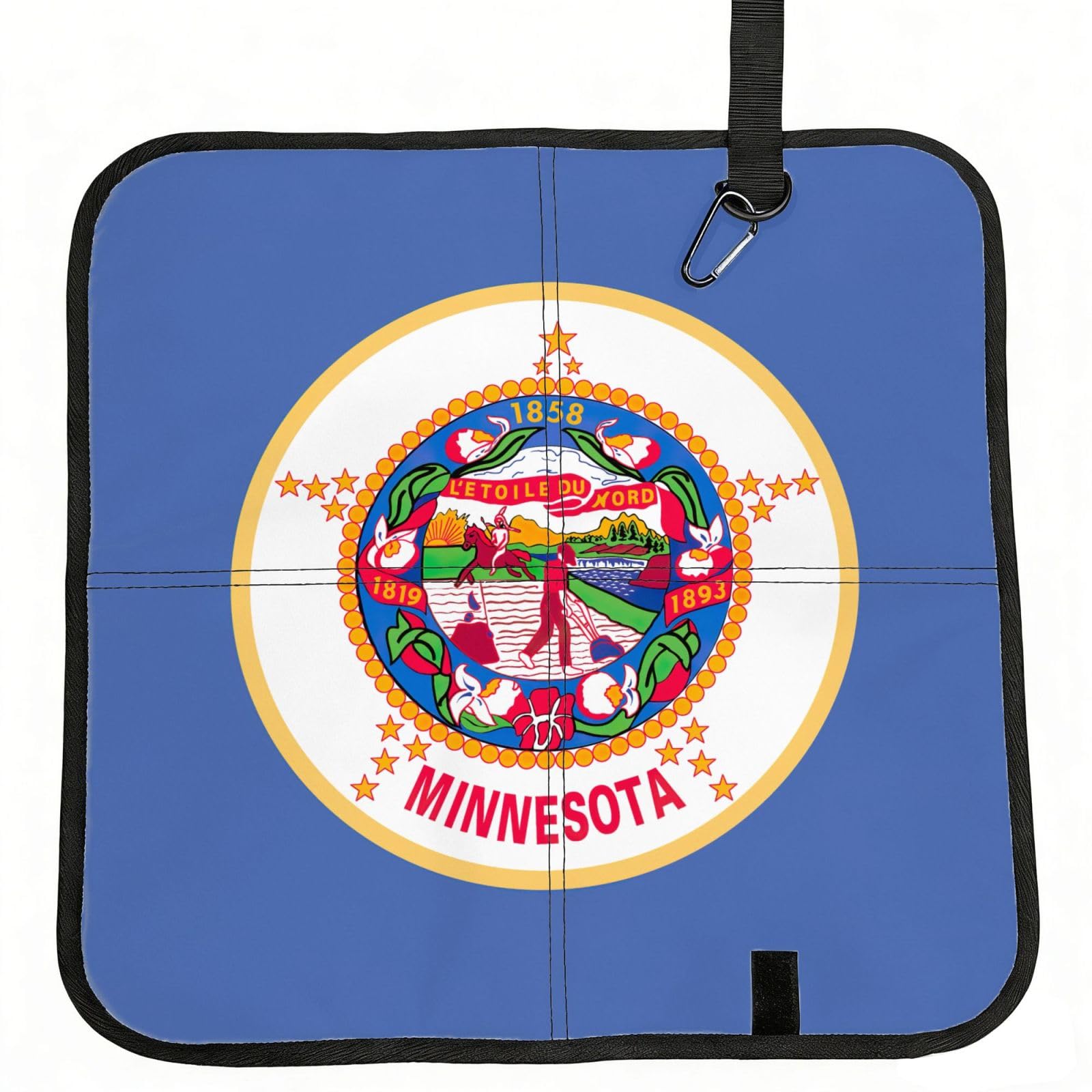 AYYQWE Minnesota State Flag Print Foldable Seat Cushion Portable Chair Pad Office Commuting Picnic Camping Outdoor
