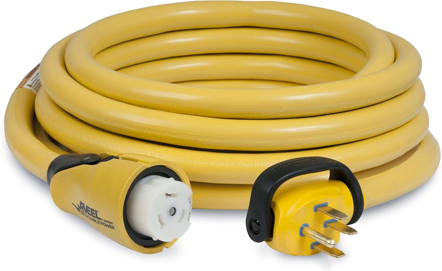 Marinco ParkPower 50 Amp 125/250V (4-Wire) RV EEL Cordset, Yellow, 25'