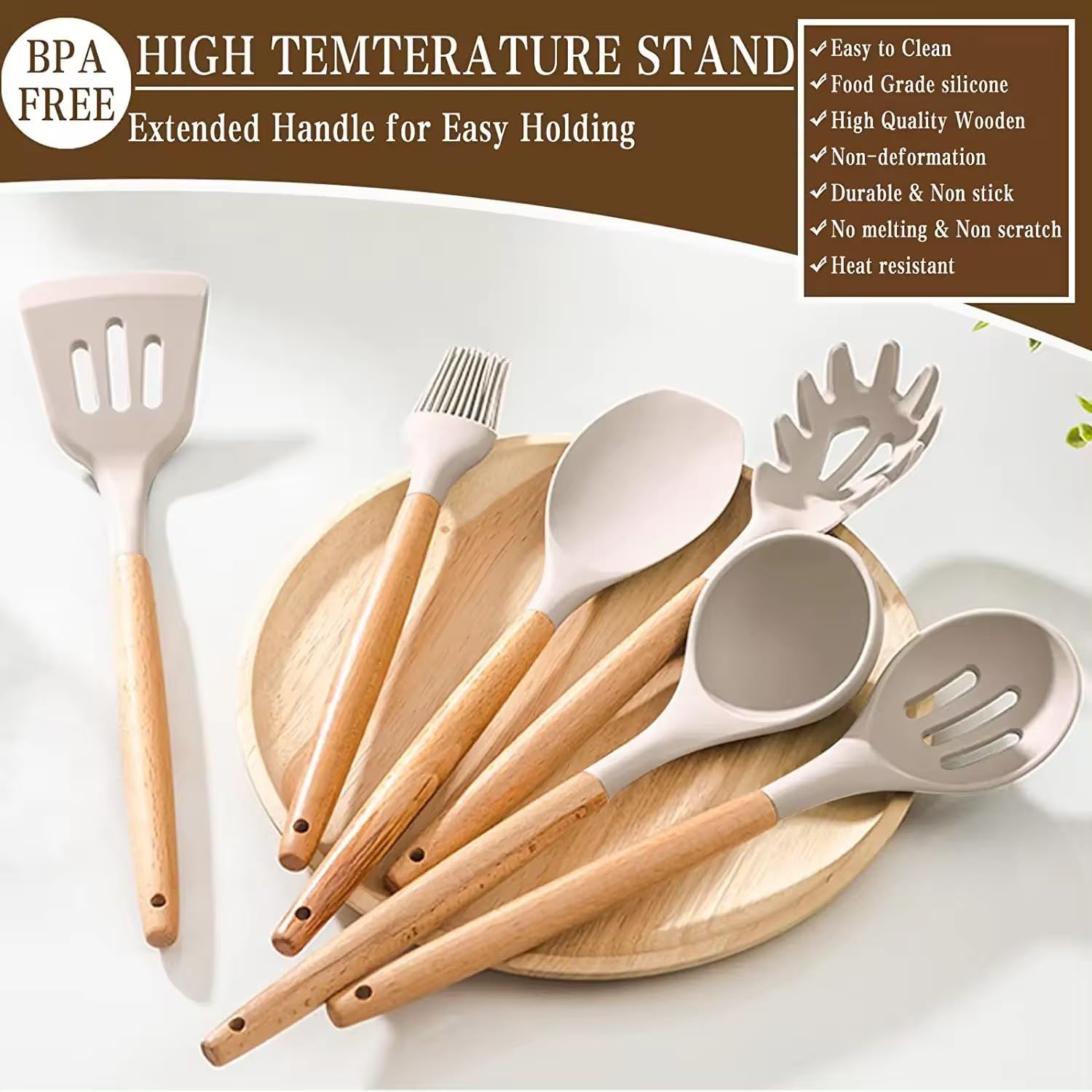 Juego de utensilios de cocina de silicona de 34 piezas, juego de utensilios de cocina de silicona con 10 ganchos, batidores de huevos, soportes de alimentos, cucharas de cocina, herramientas de cocina