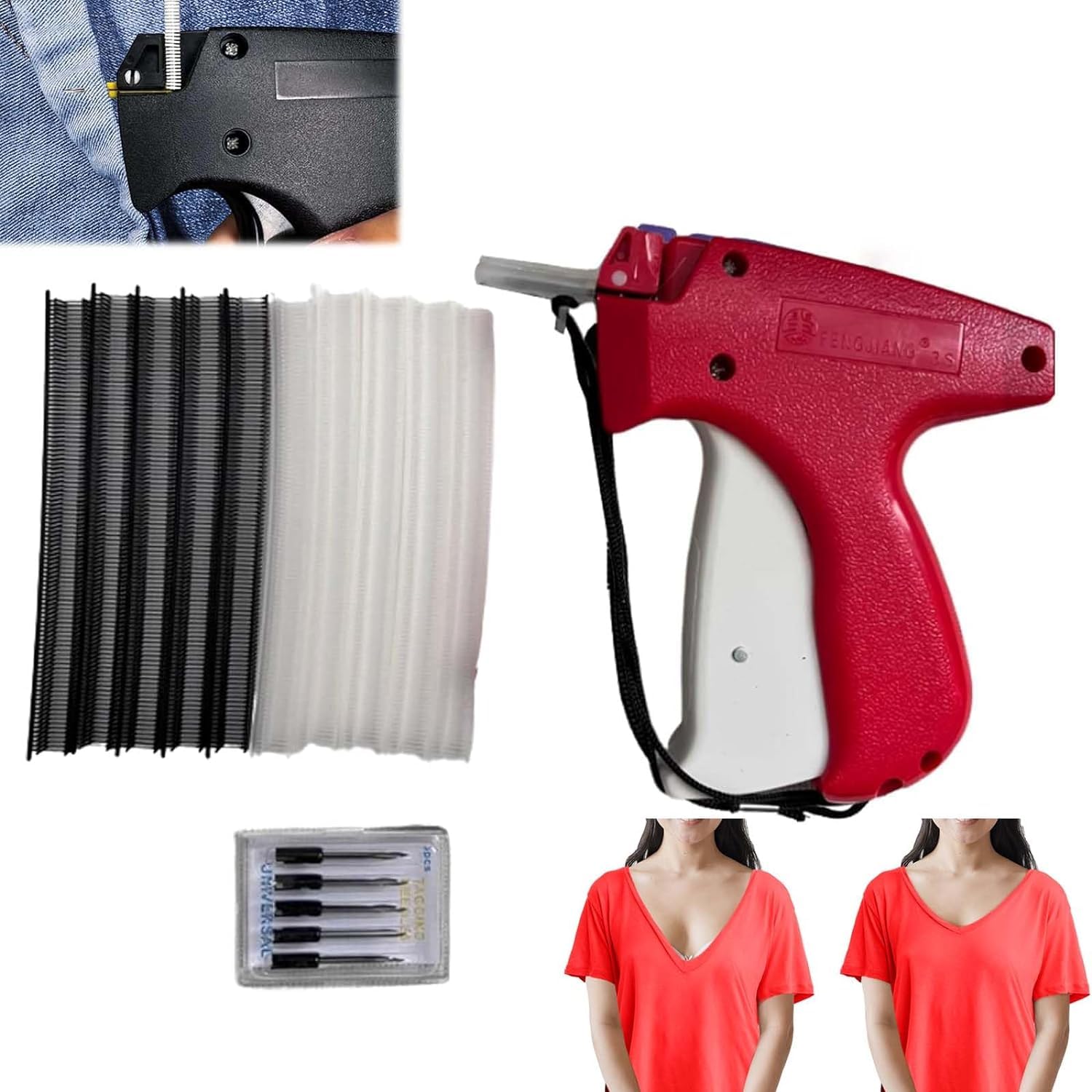 Fixateur rapide de vêtement pour corriger un décolleté trop plongeant ou un ourlet