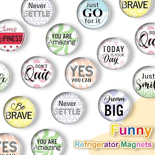 Miniatura 3 de 10 imanes inspiradores para refrigerador, con cita motivacional, imanes de vidrio para refrigerador, pizarra blanca, para aula, oficina, hogar,