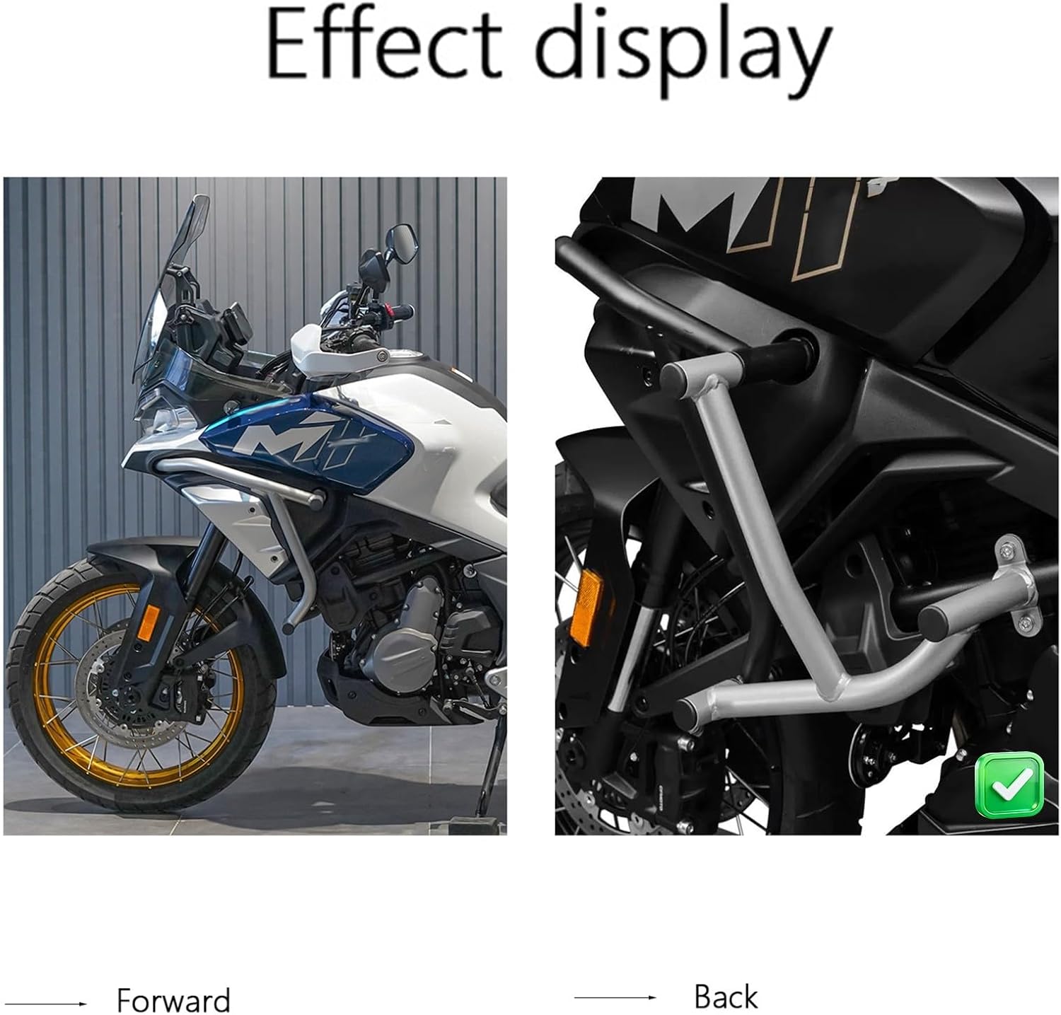 2026 Upgrade Motorcycle Engine Guard Crash Bar Compatible with CFmoto 700MT 2024 2025 All Weather Highway Bars No-Drill Installation Drop Protection Motorbike Accessories, Easy to Install(Black)