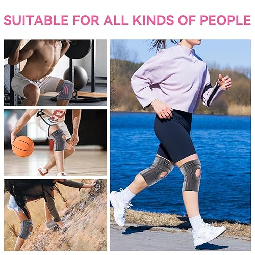 Miniatura 5 de Rodillera para mujer, talla grande, soporte ajustable para artritis, menisco ACL, alivio del dolor de rodilla y desgarro o recuperación de lesiones,