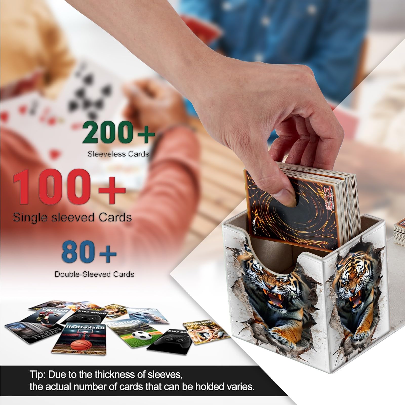 Amazon.com: JANENFNA Card Deck Box, Card Storage Box Fits 100+
