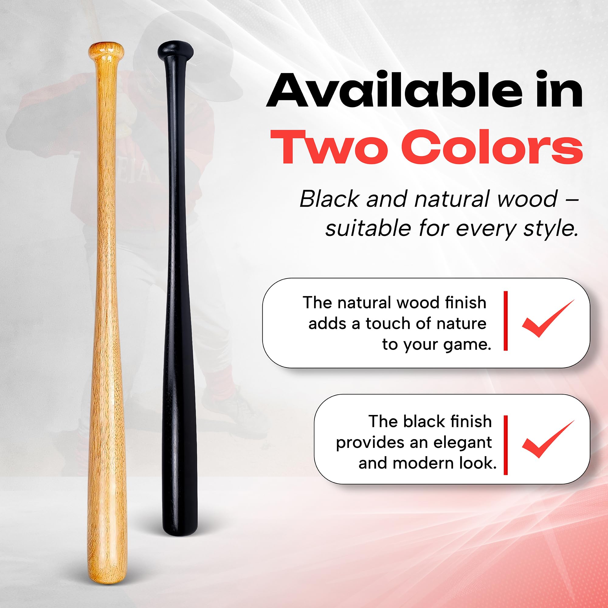 Redfield - Mazza da Baseball in Legno Massiccio Ecologico 30 Pollici (76 cm) - Colore Legno
