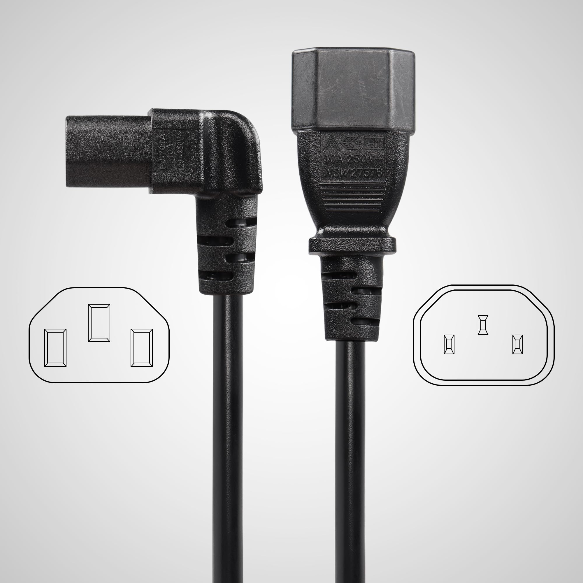 Cavo Di Alimentazione IEC C14 A C13 Con Interruttore - 30 Cm, 10A 250V - Foto 6