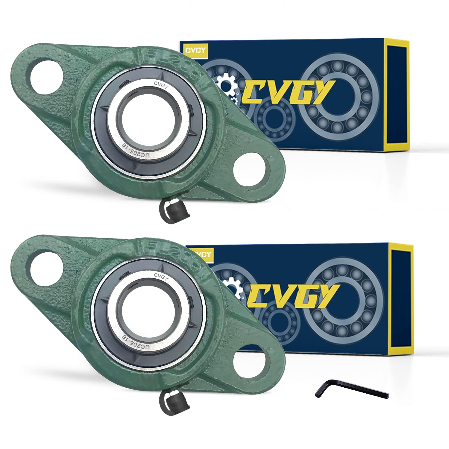 UCFL205-16 Pillow Block Bearing (2 Pack), 1 Inch Bore, 2-Bolt Flange