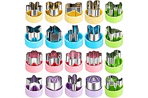 1.5" Veggie Shape Cutter Pack - Set of 20 Mini Cookie Cutters for Veggie Crafts