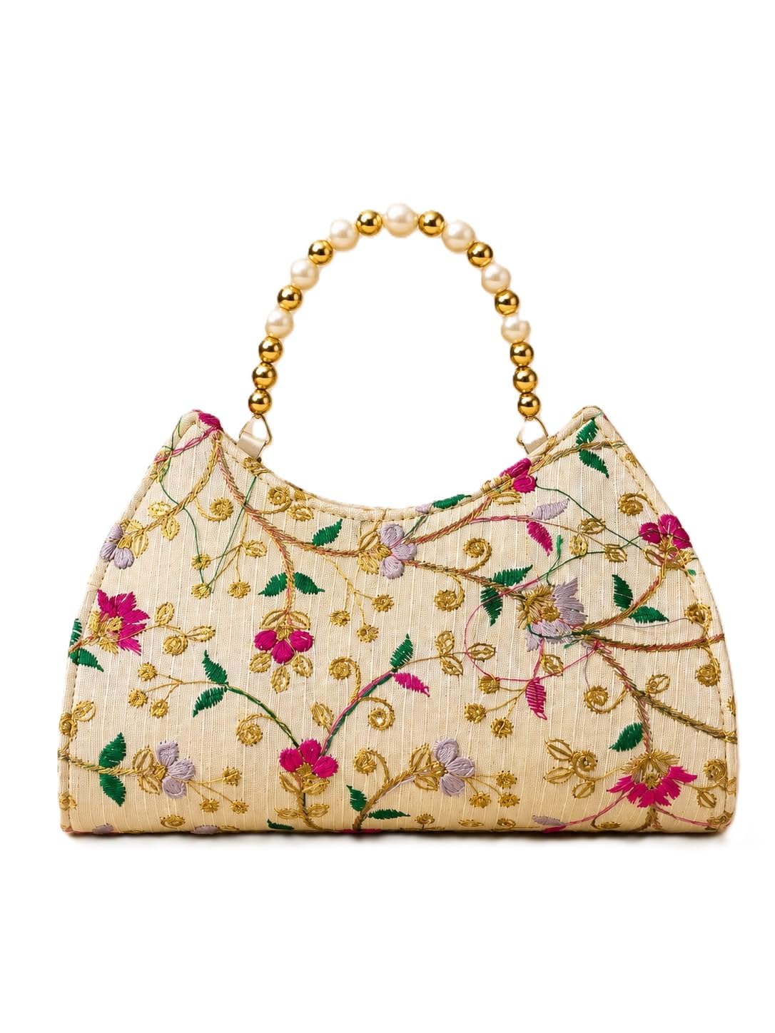 NAYA NAWAB Raw Silk Fabric Embroidered Handbag for Women Floral Peacock Design Ethnic Handbag Traditional Embroidery Purse for Party Wedding Festive Casual Daily Use-picture-49