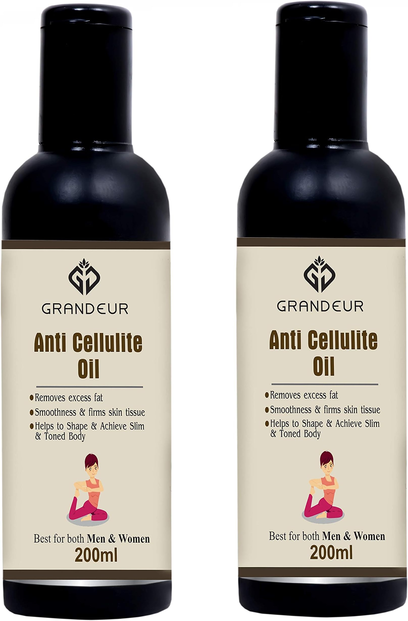 PACK OF 2 Anti Cellulite & Skin Toning Fat Burning Oil & Slimming For Stomach, Hips, Thighs, Body- 200ml each