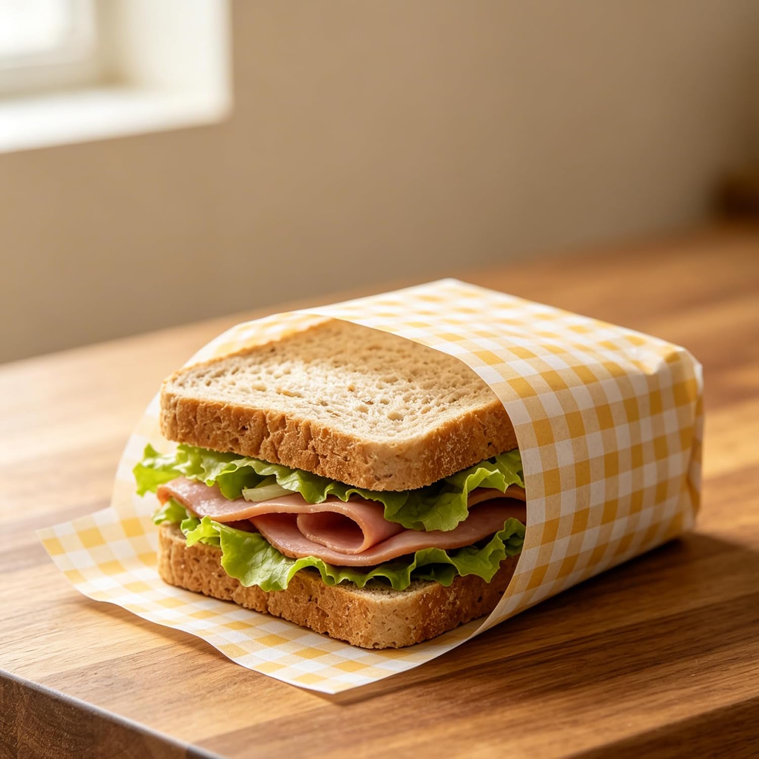 1000 PCS 7x7 Inch Wax Paper Sheets, Food Wrapping Paper Sheets, Yellow and Purple Checkered Food Basket Liners for Sandwich Hamburger Bread