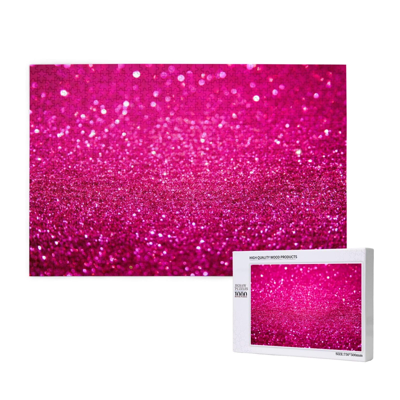 Gioco di puzzle per adulti, puzzle impegnativi, puzzle da 1000 pezzi, glitter rosa