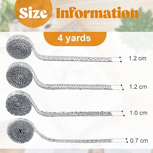 Miniatura 2 de Cintas autoadhesivas de diamantes de imitación de 4 yardas 4 estilos cinta de diamantes de imitación de cristal cinta brillante cinturón de diamante