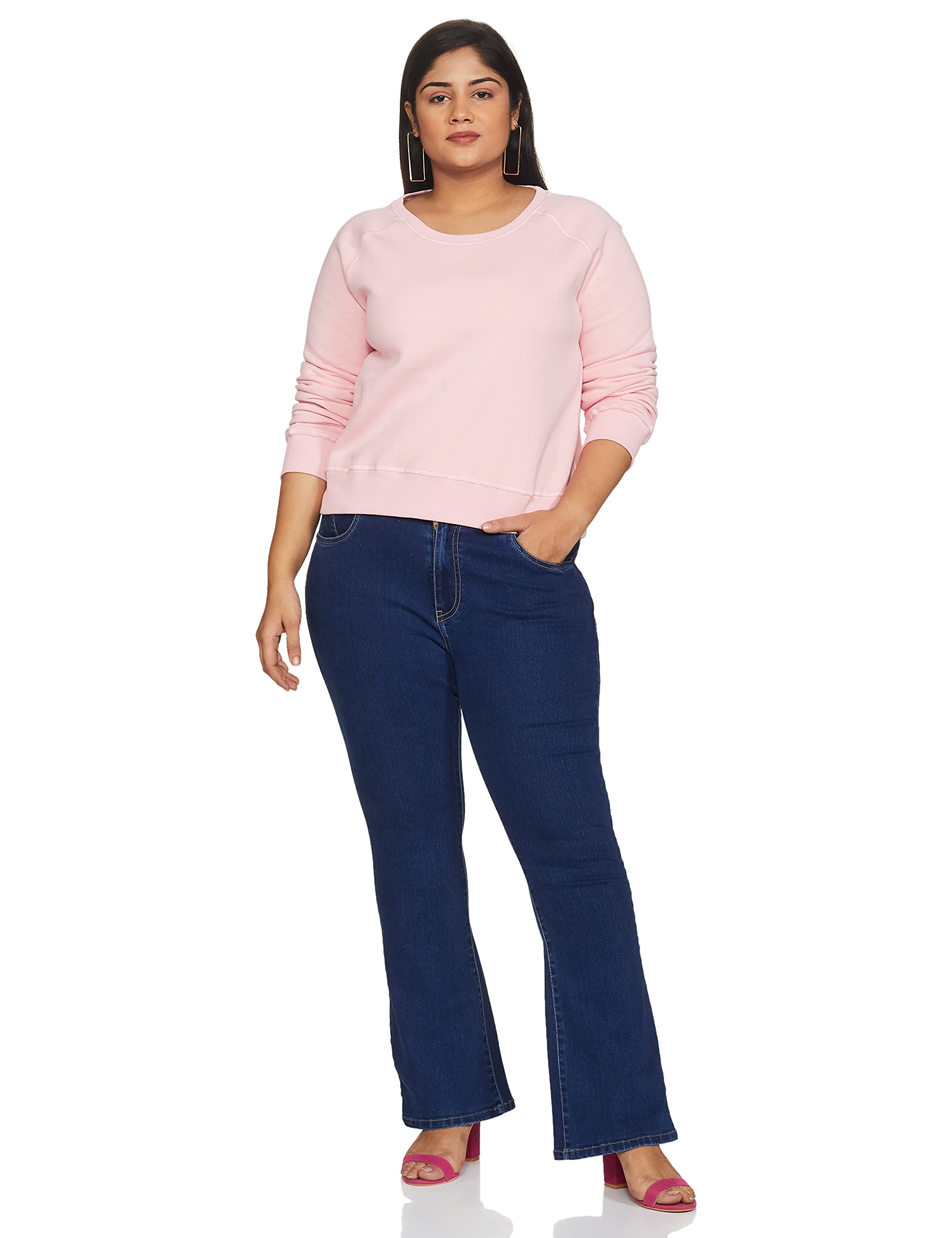 Amazon Brand - Symbol Womens Casual Cotton Blend Crew Neck Regular Sweatshirt (AW18WNSSW03_Lavender_3XL) 4