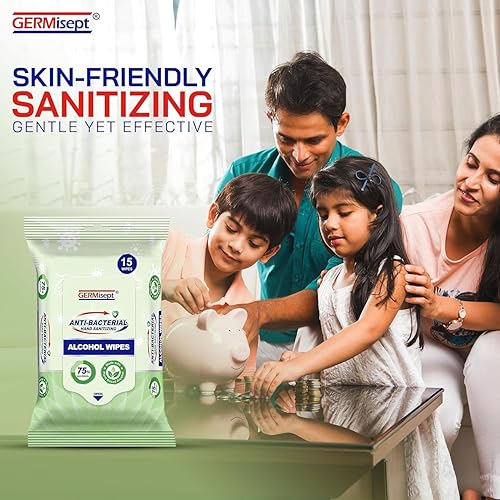 Miniatura 6 de Germisept Toallitas desinfectantes de manos avanzadas con alcohol al 75% aptas para bolsillo (15 unidades x 36 paquetes  540 toallitas) Compra a