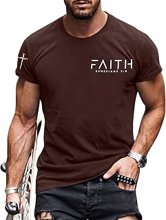 Christian Shirts for Men:Faith Cross Tshirts Religious Jesus Shirt | Church Gifts Holy Bible Tees Lightweight Breathable Short Sleeve Tee Inspirational Soft Breathable Crew Neck Tee