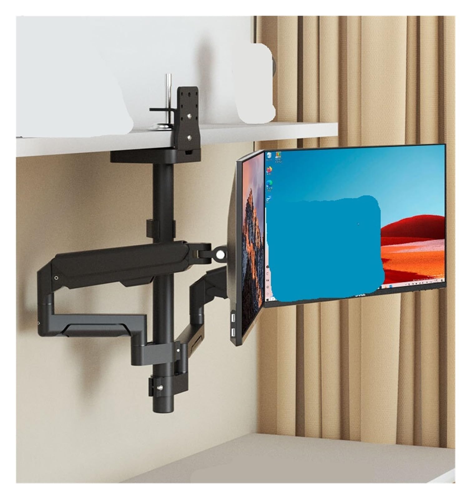 Support de moniteur double écran 17-32" rabattable et réglable noir