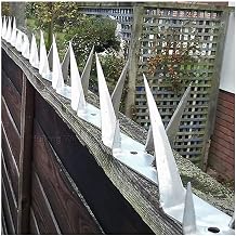Security Fence Spikes - Anti-Crawl Anti-Theft Barbed Spikes for Roof, Wall, Railing - Barbed Wire Yard Protector Color Galvanized, Size Medium