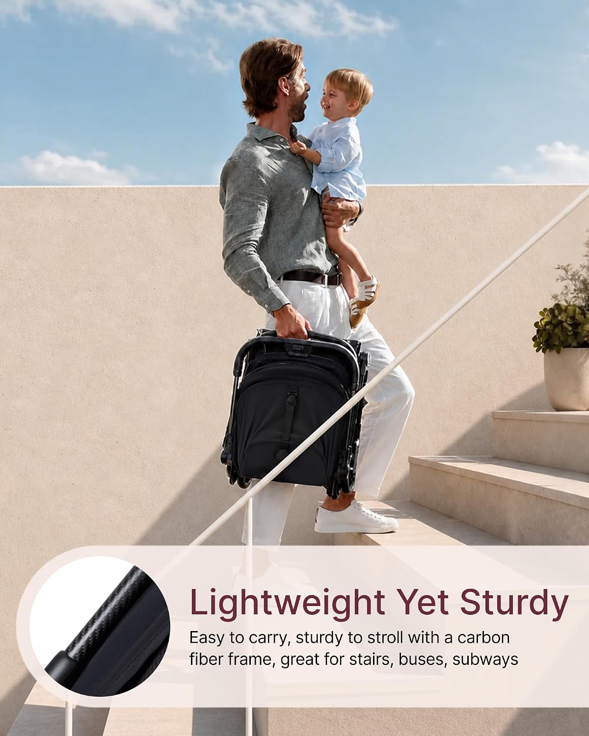 Tuckgo Lightweight Stroller with Carbon Fiber Frame, Carry-On Compact Travel Stroller for Airplane with One-Hand Fold, Reclining Seat, Suspension Wheels for Infants and Toddlers from 6 Months thumbnail