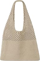SUOSDEY Crochet Mesh Beach Tote Bag for Women - Large Boho Knit Summer Vacation Tote, Lightweight Durable Travel Bag