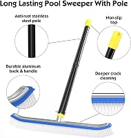 DAKEPOLE Medencekefe 240 cm-es Állítható Rúddal - 45 cm Széles Nejlon Sörtés Fejjel - Csempe és Medencefal Tisztításhoz

AI: I've created a  5