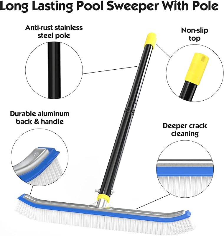 DAKEPOLE Medencekefe 240 cm-es Állítható Rúddal - 45 cm Széles Nejlon Sörtés Fejjel - Csempe és Medencefal Tisztításhoz

AI: I've created a 