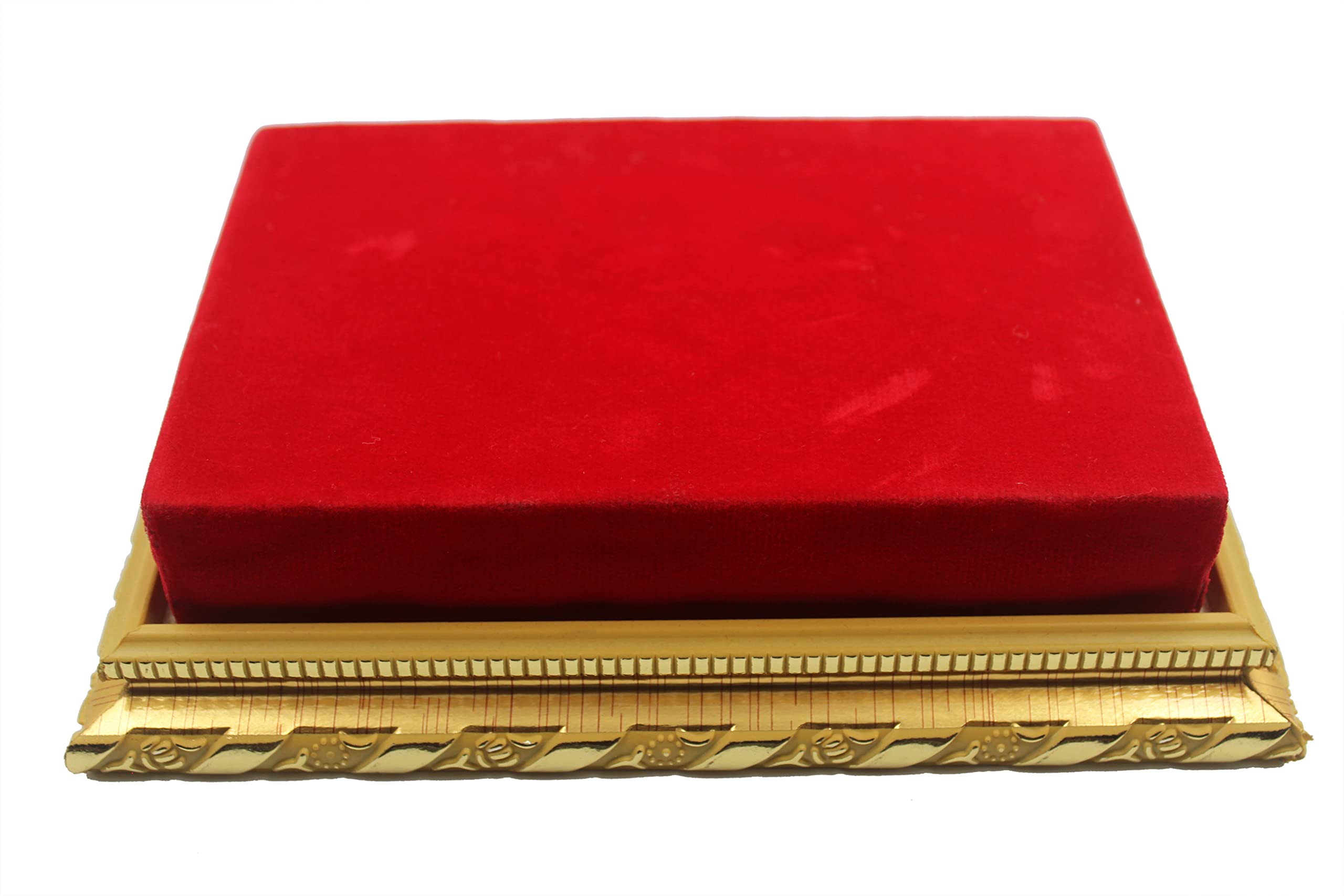 ESVAR STONECRAFT Present Platform of (MDF) Material with Antique Design of Side Bitting and Covered Upper Side with Red Velvet Fabric Best for 8 to 10 inch Idol Height(Size:-H*W*D:4*20*15) cm
