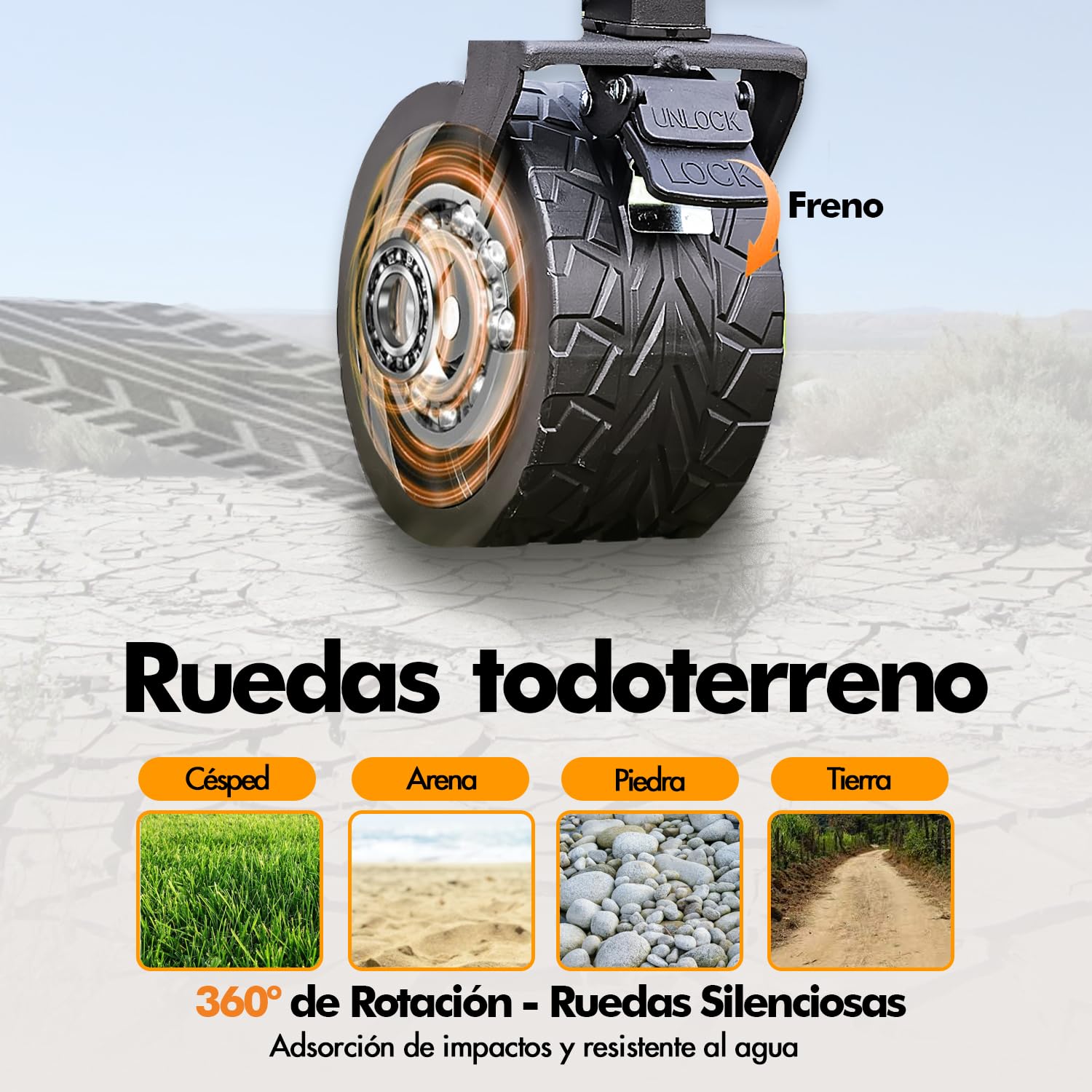 Carrito Transporte Multiusos XXL Carro Plegable Todoterreno para Playa Jardín Camping Compras Mango Telescópico Ajustable Tela Resistente e Impermeable Estructura metálica. Carretilla Carga Máx 150KG