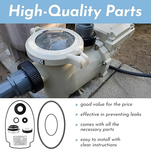 Miniatura 5 de Kit de reparación de reconstrucción de junta tórica, para junta de sello de bomba de piscina Pentair WhisperFloIntelliFlo, tapón de