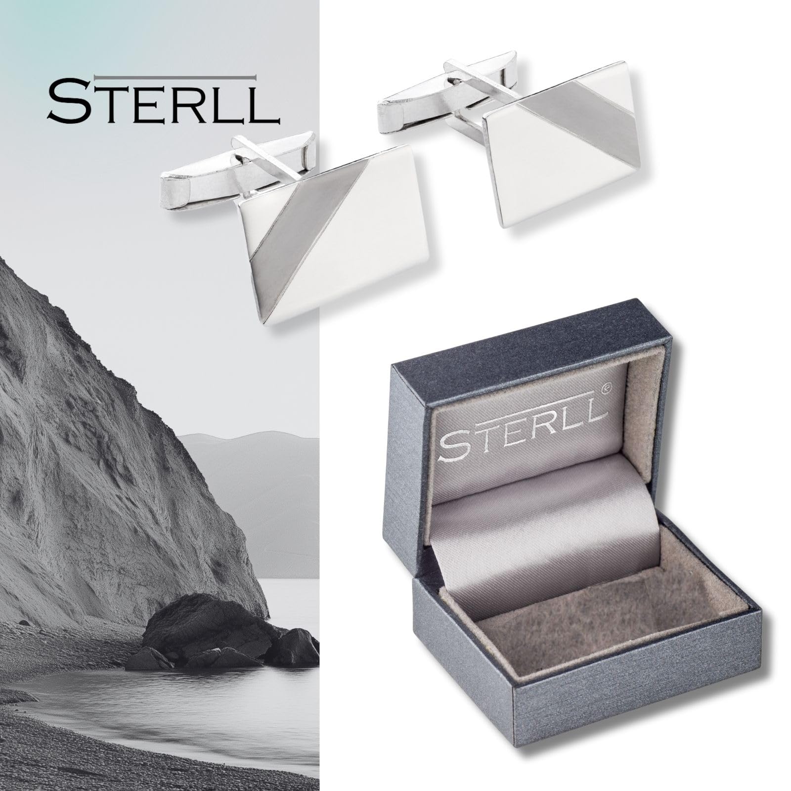 Gemelli Uomo In Argento 925 Con Design Moderno E Ossidato