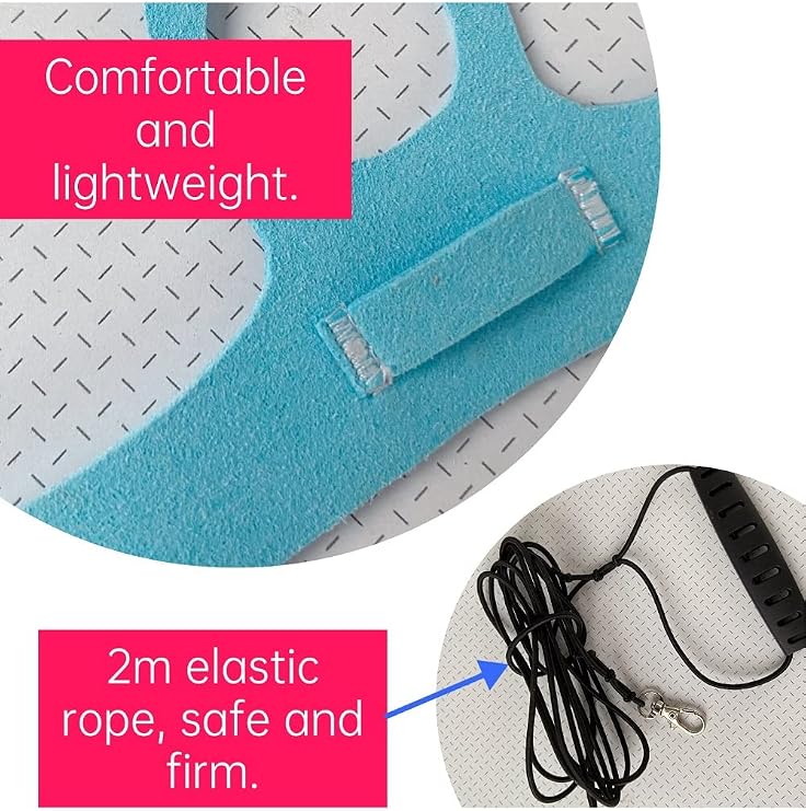 Bird Flight Harness Vest, Parrot Flight Suit with Leash for Parakeets Cockatiels Conures Budgies, Bird Flying Clothes with Rope and Handle, Anti Bite (2M, Blue)