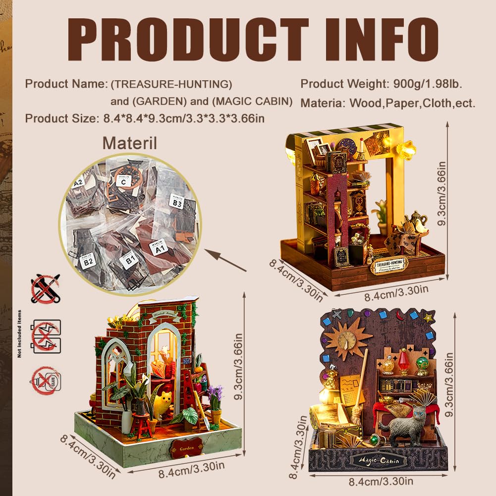 Zestaw do samodzielnego wykonania miniaturowego i meblowego domku dla lalek, mini 3D, drewniany domek dla lalek, model rzemieślniczy z pyłoszczelną osłoną i diodami LED, kreatywny pomysł na pokój na