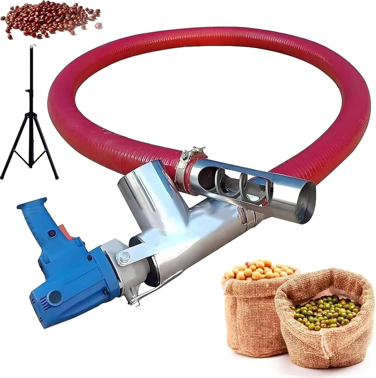 Convoyeur de matériaux portable robuste avec vis en acier durable pour poudres et granulés