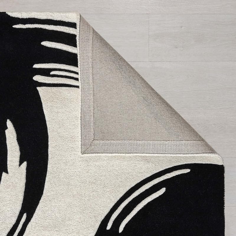 Image of Embossed Handmade GH Wool Thick Geometrical Carpet is a Stylish and Practical Addition to Any Living Room 4X6